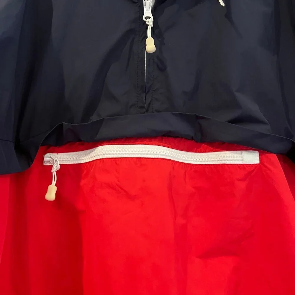 Divided H&M Water and Wind Resistant Hooded Jacket, Red & Blue, Size Large